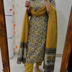 Cotton Readymade Three Piece Skin Print Shalwar Kameez