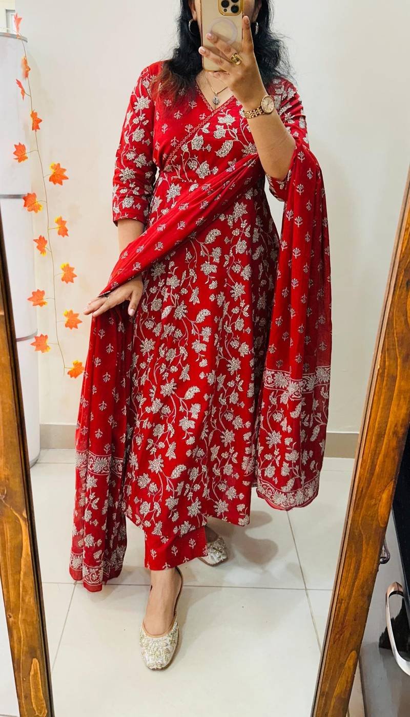 Jaipuri Floral Print Idaho Pattern Suit