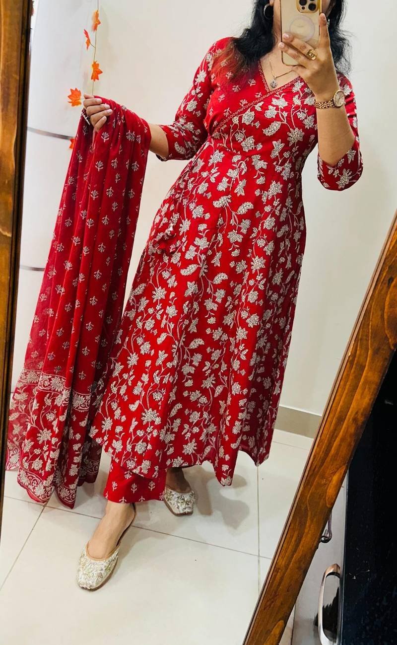 Jaipuri Floral Print Idaho Pattern Suit - Image 4