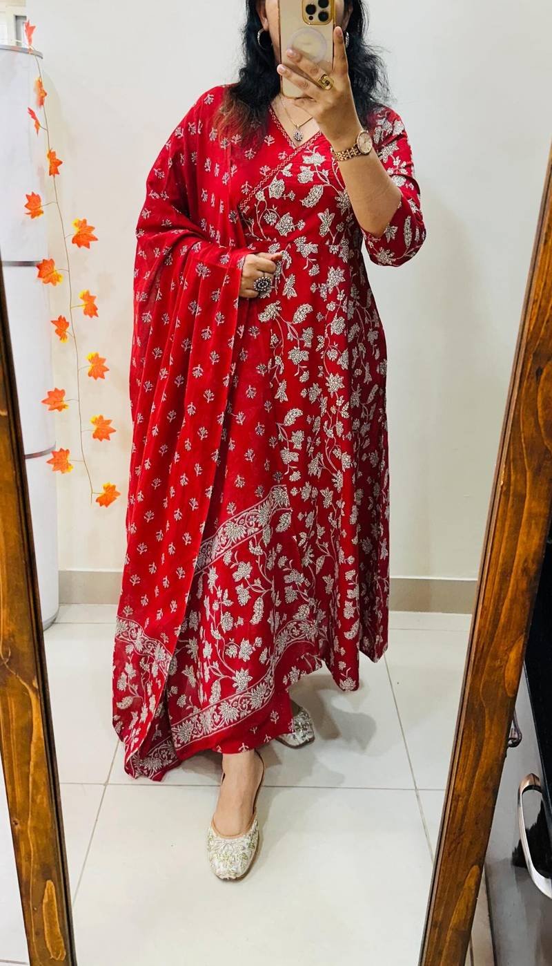 Jaipuri Floral Print Idaho Pattern Suit - Image 3