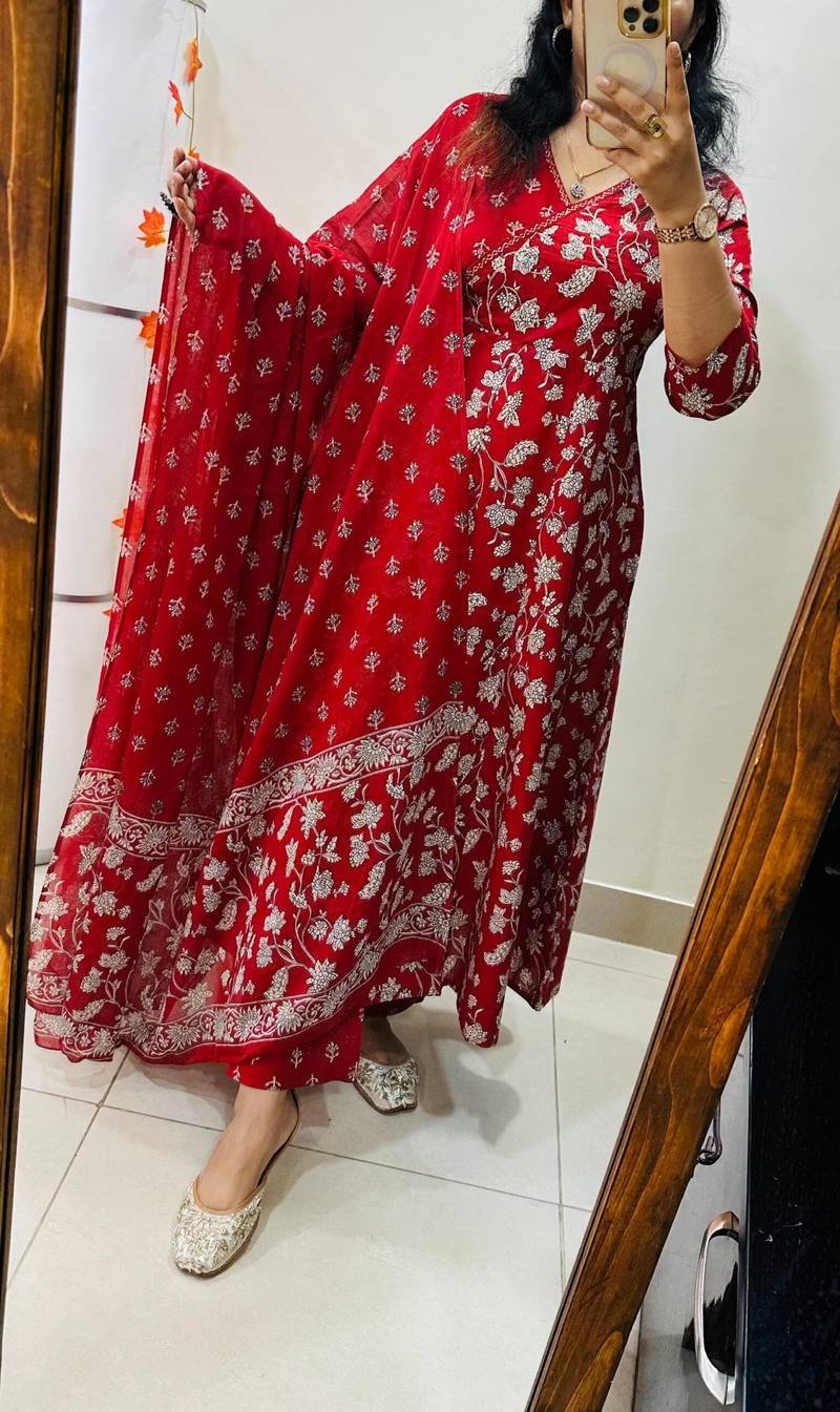 Jaipuri Floral Print Idaho Pattern Suit - Image 2