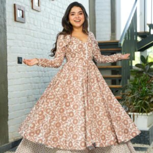 Elegant Cotton Anarkali Set